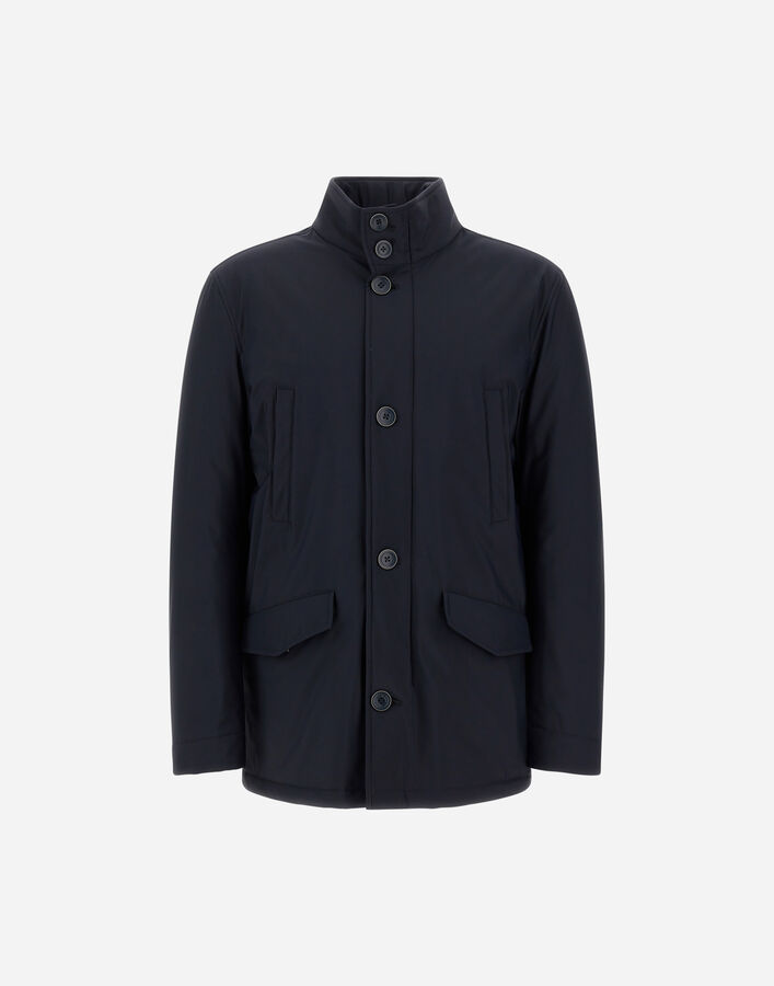 Herno SHORT COAT IN BI-STRETCH NYLON Navy Blue PI001358U12346SZ9200