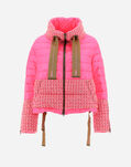 Herno BOMBER IN FASHION BOUCLE' & NYLON ULTRALIGHT Camel/Neon Pink PI001688D124852042