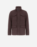 Herno FIELD JACKET IN WOOL, CASHMERE AND ECOAGE Dark Chocolate FI000128U333188800