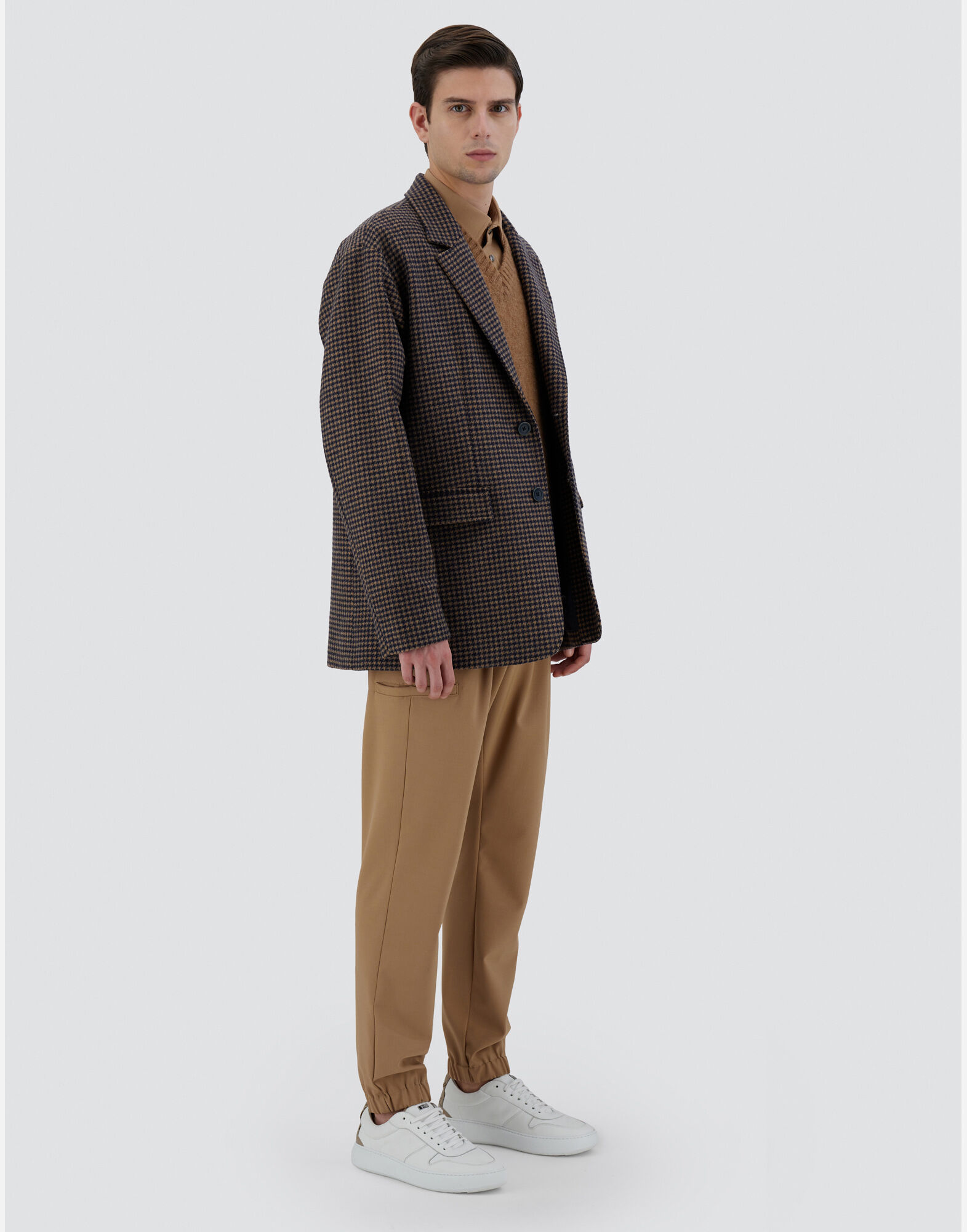 BLAZER EN PIED DE POULE FANTASY ET ECOAGE en Bleu Beige pour homme Herno