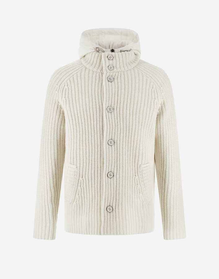Herno CARDIGAN IN COB STITCH WOOL Cream MC000150U700161010