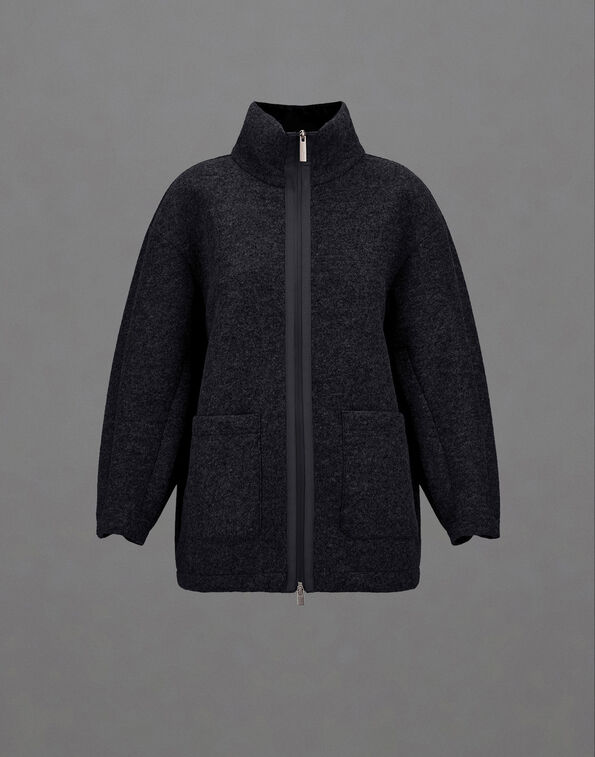Herno LAMINAR JACKET IN TECHNICAL WOOL Black GC00102DL12845S9300