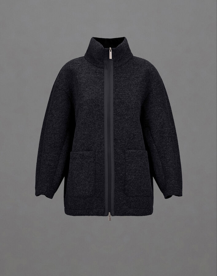 Herno LAMINAR JACKET IN TECHNICAL WOOL Black GC00102DL12845S9300