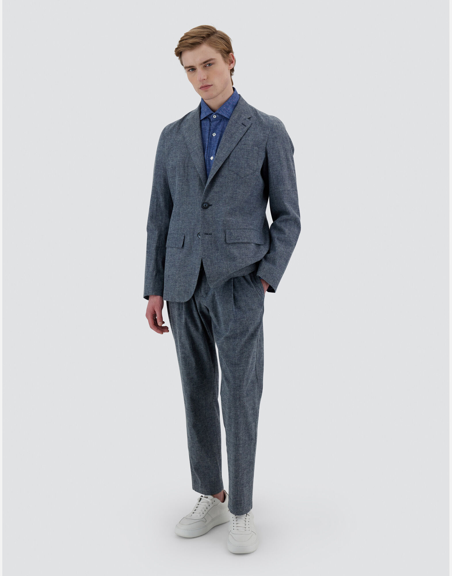 RESORT BLAZER IN COTTON EFFECT DENIM in Navy Blue for Men Herno