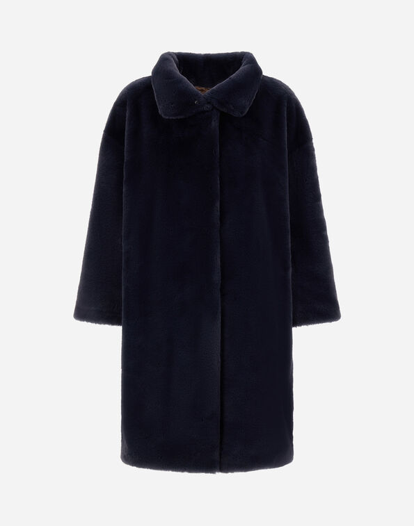 Herno COAT IN SOFT ALTERNATIVE FUR Blue GC000491D124229202