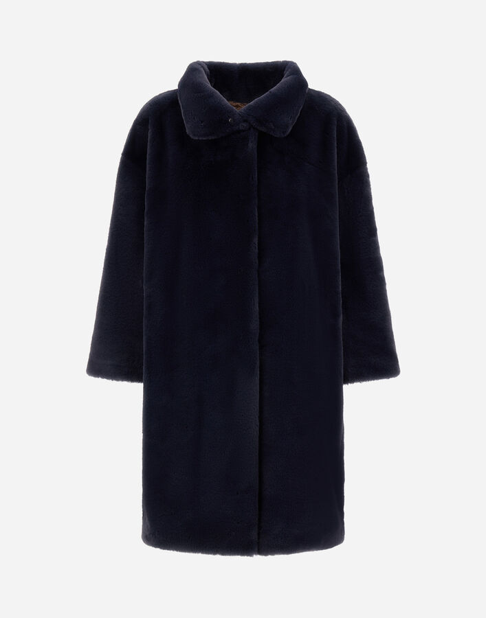 Herno COAT IN SOFT ALTERNATIVE FUR Blue GC000491D124229202