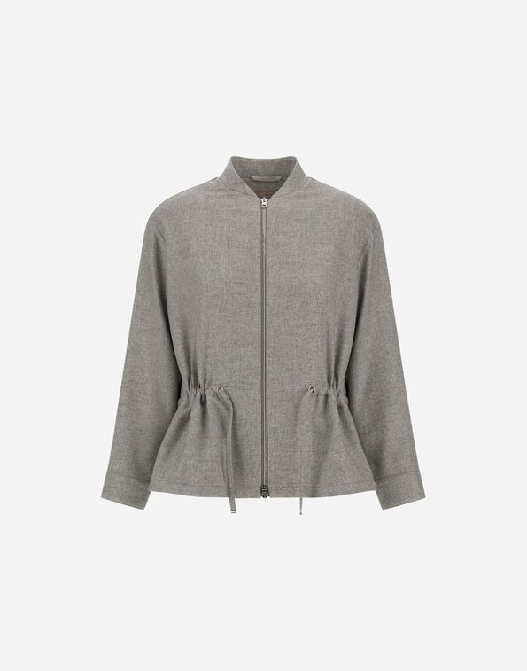 Herno RESORT SHORT PARKA IN CASHMERE AND SILK Light Grey GT00003DR380879410