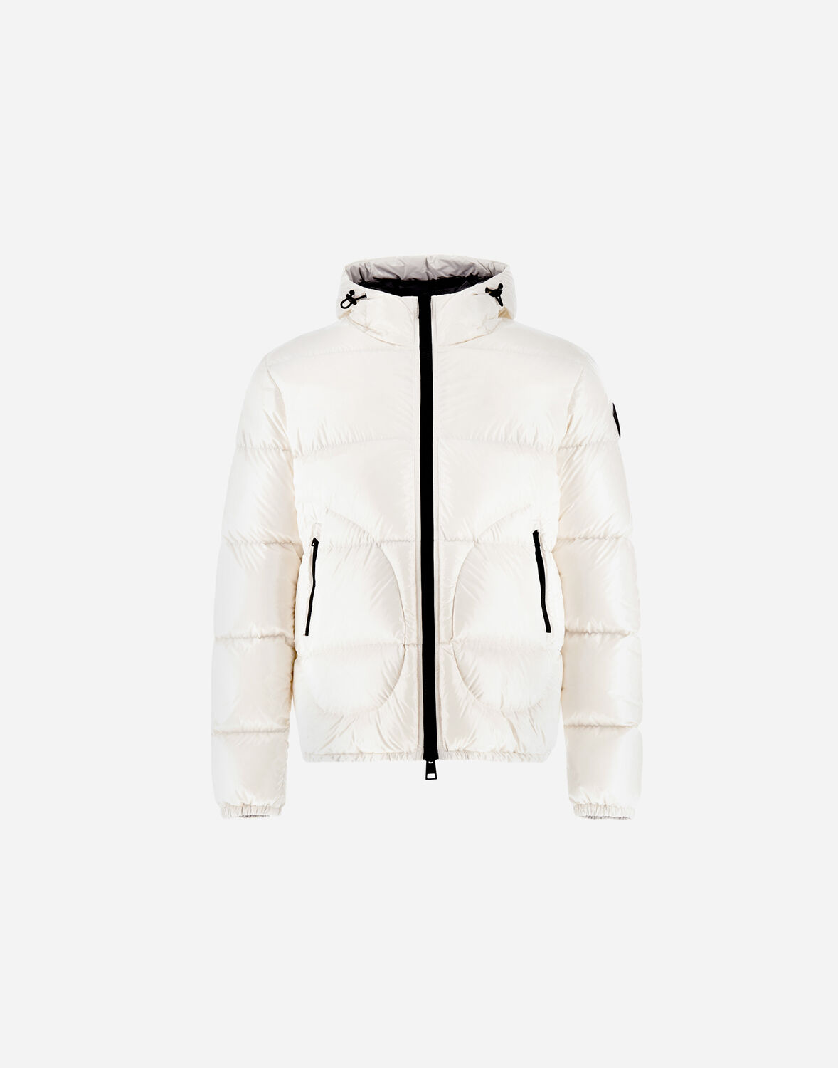 Herno Shiny Padded Down Jacket With Hood And Elasticated Cuffs In White