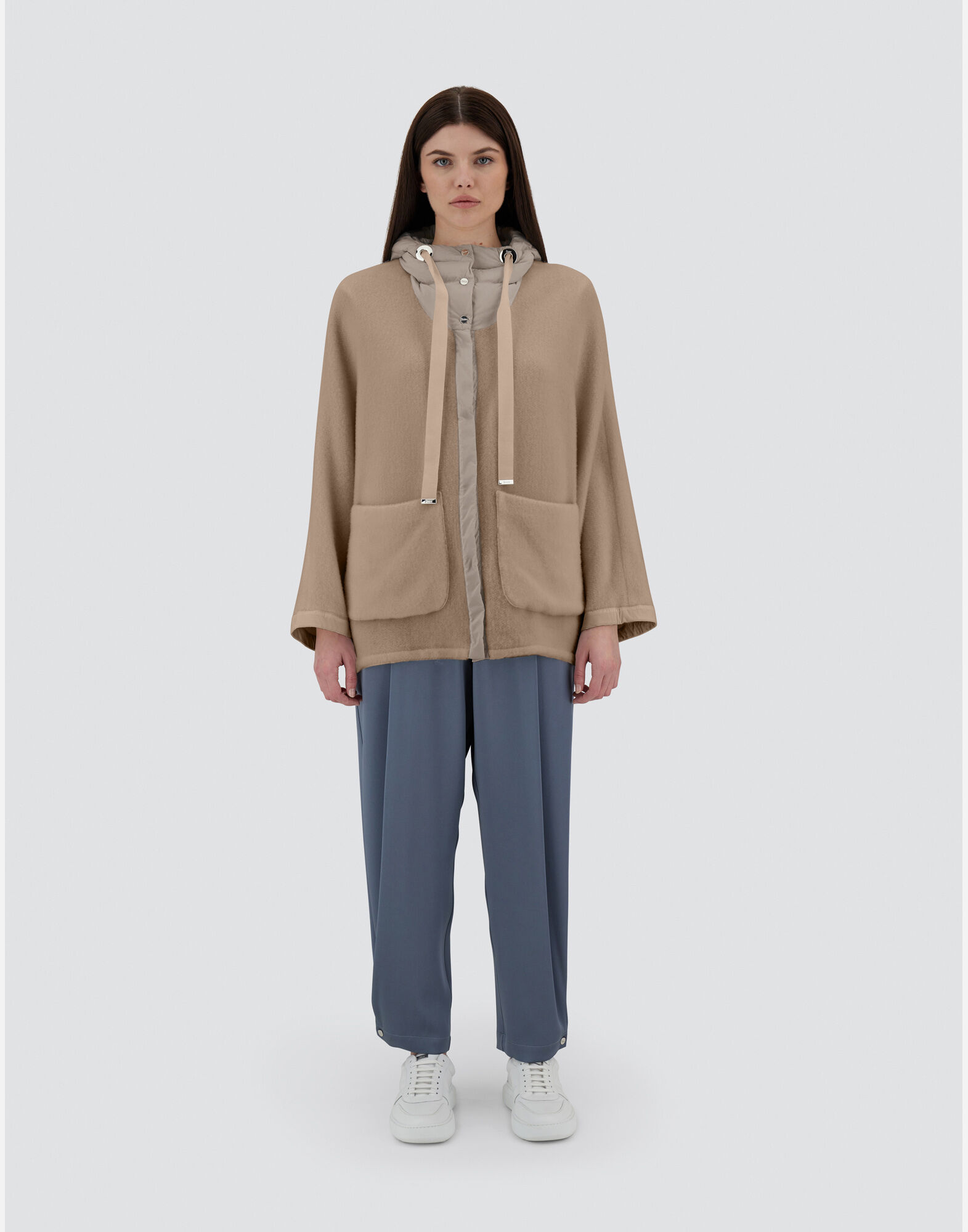 RESORT JACKET IN SOFT PONCHO & NYLON ULTRALIGHT in Chantilly