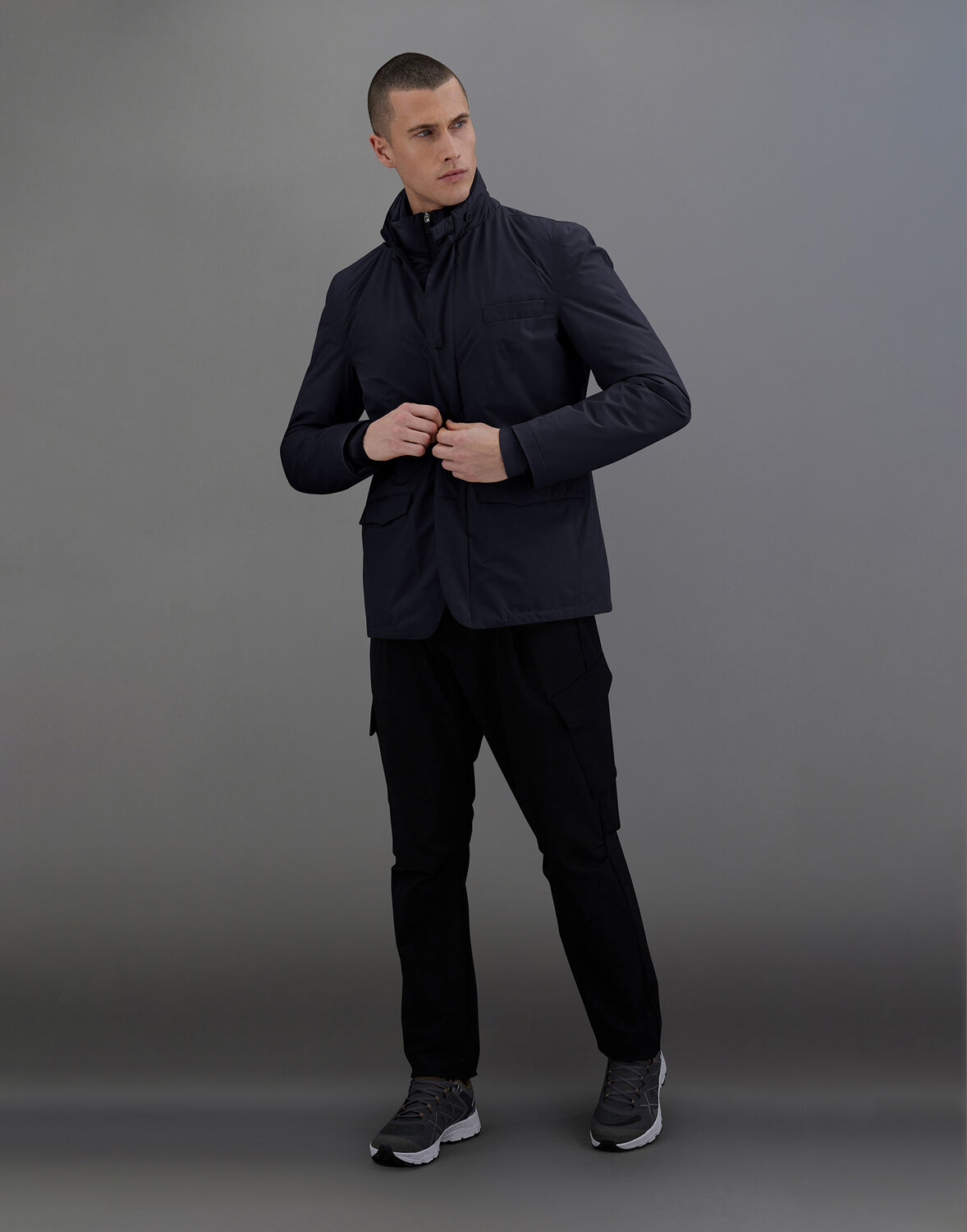 Herno Laminar Blazer In 2 Layers Gore-tex In Blue