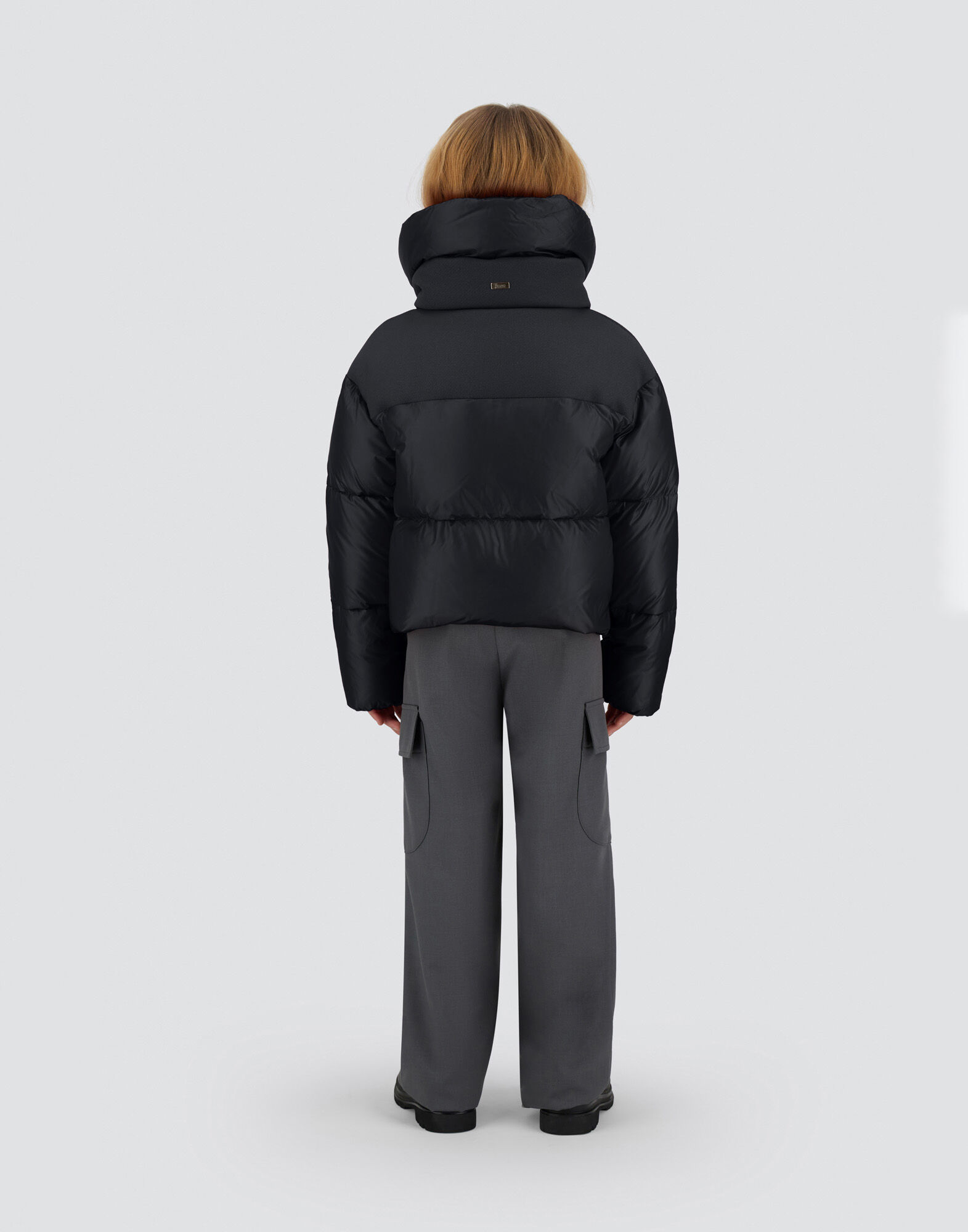 CAPE IN NYLON ULTRALIGHT AND ECOWOOL in Black for Girls | Herno®