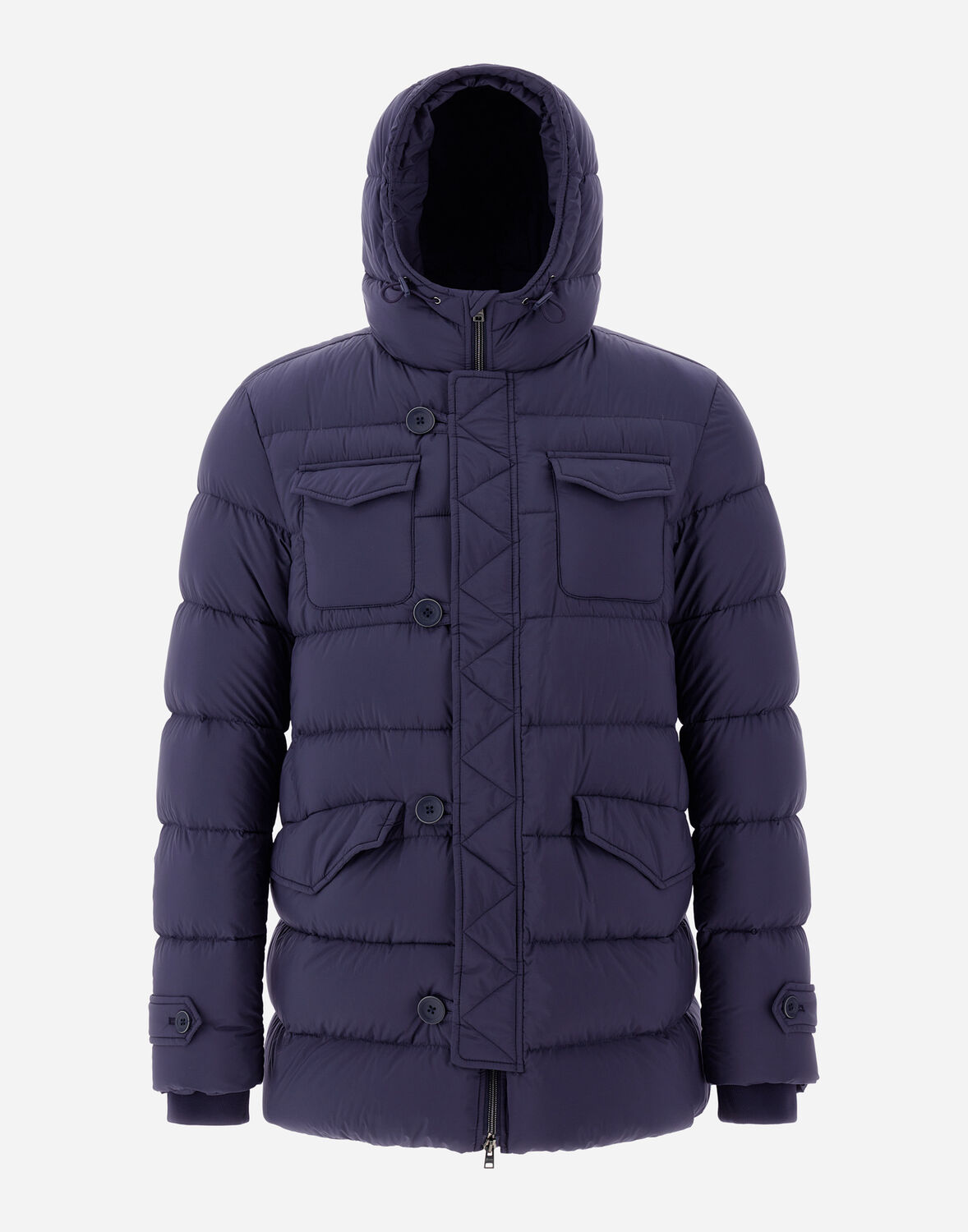 Herno L Eskimo Hooded Nylon Down Jacket In Blue