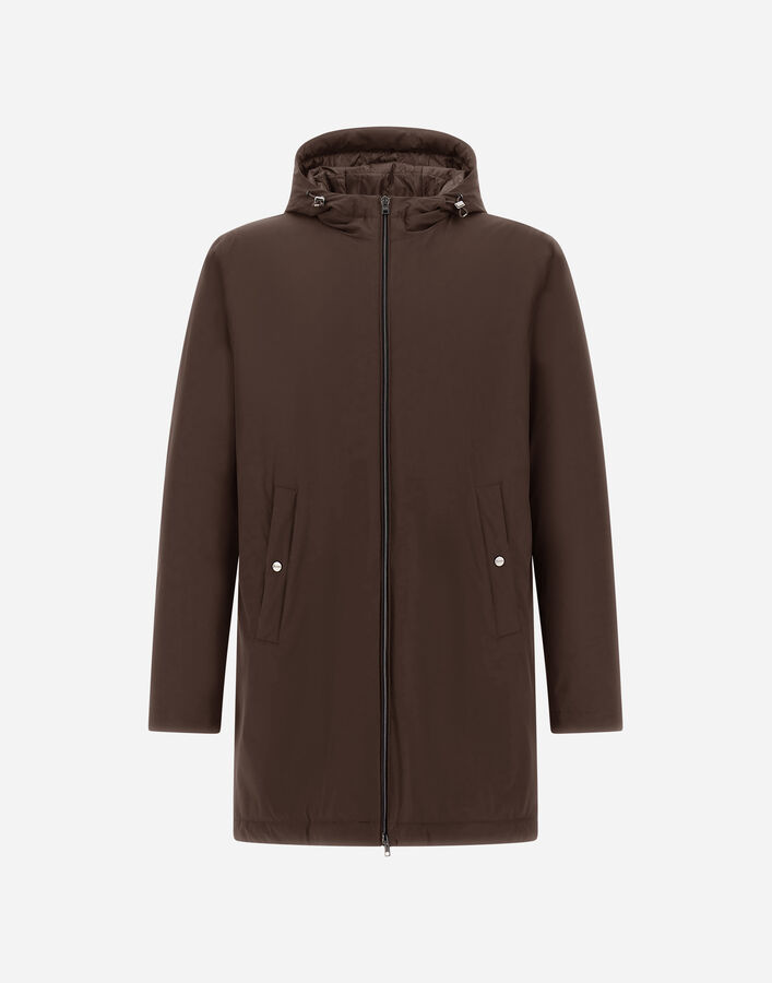 Herno RESORT PARKA IN 4-WAY STRETCH NYLON Dark Brown PA00030UR12387SZ8800