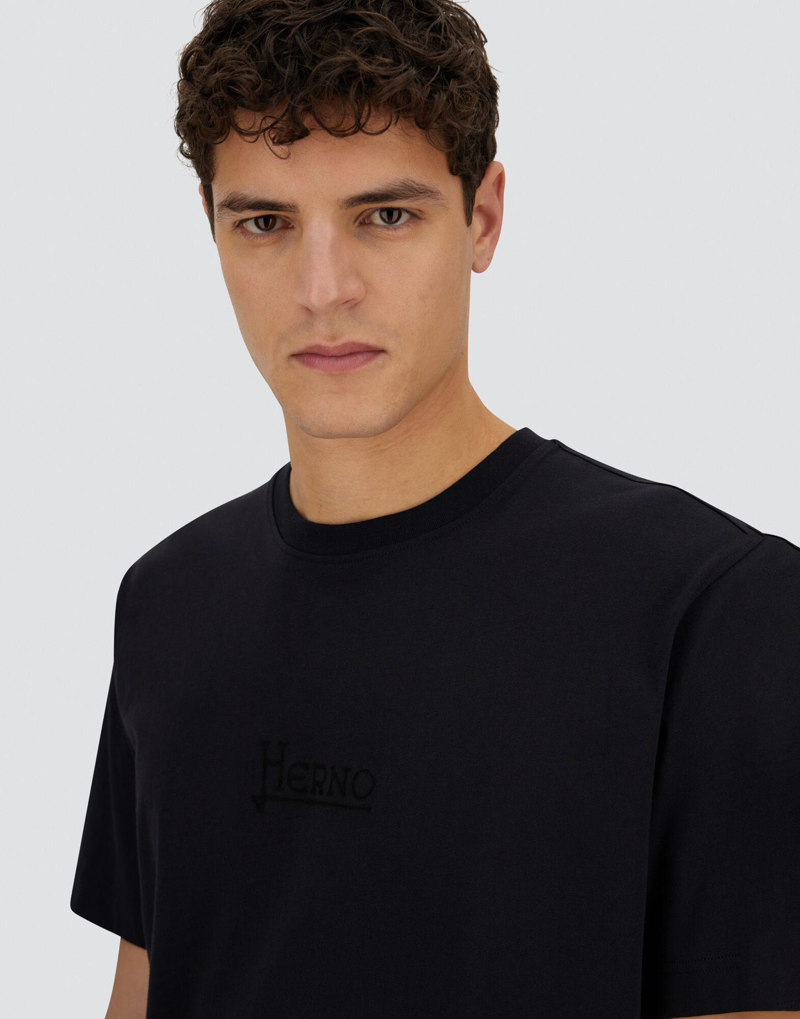 メンズ リゾート ピュア コットン ジャージー Tシャツ ネイビーブルー