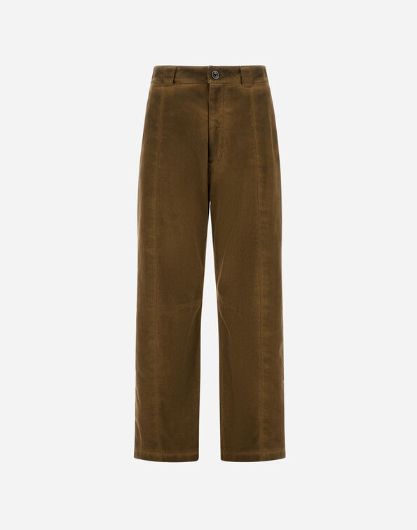 Herno DENIM-EFFECT GABARDINE TROUSERS Military Green PT000257D133427745