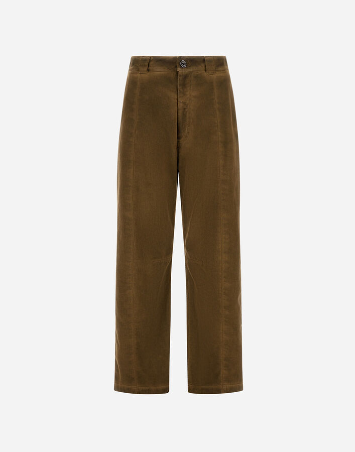 Herno DENIM-EFFECT GABARDINE TROUSERS Military Green PT000257D133427745