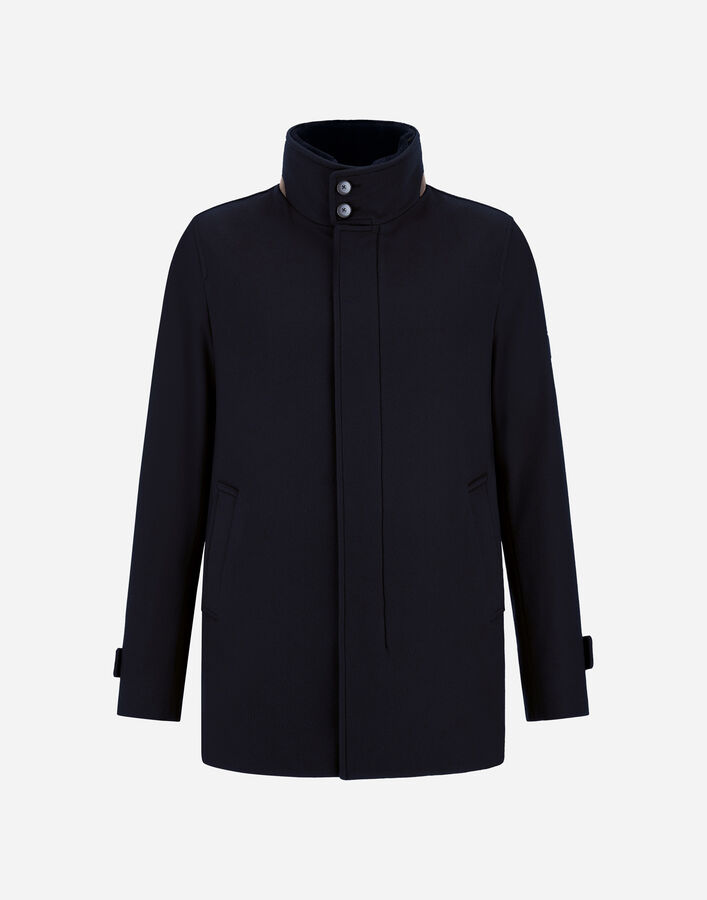 Herno SHORT COAT IN PURE CASHMERE AND SUEDE EFFECT Dark Blue GC000124U381269290