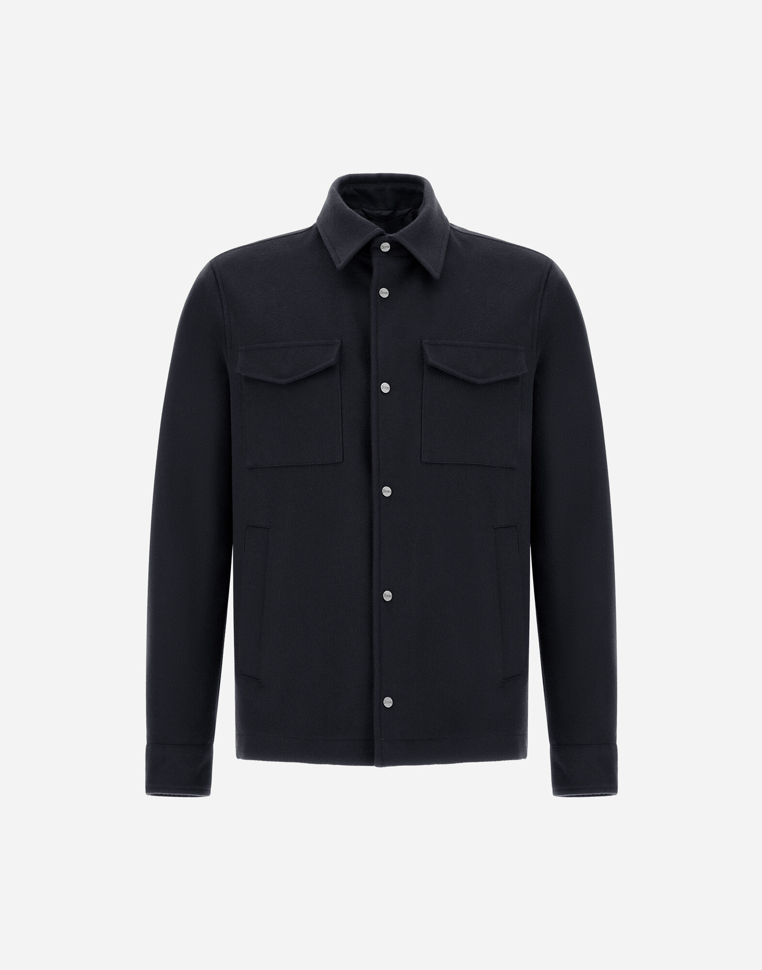メンズ CASHMERE AND WOOL SHACKET ネイビーブルー | Herno® (ヘルノ)
