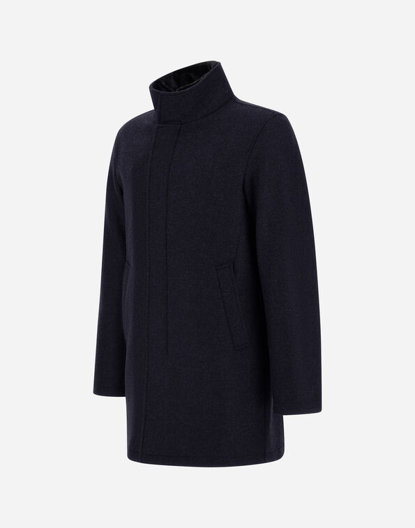 Men’s Blue Plaid Carcoat - Classic Style with Wool Blend