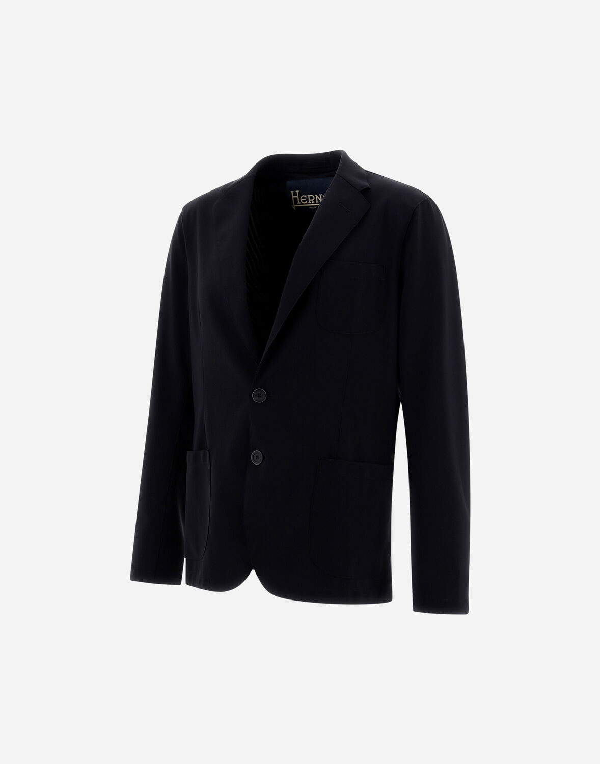 Herno Plain Single-breasted Tailored Blazer In Black