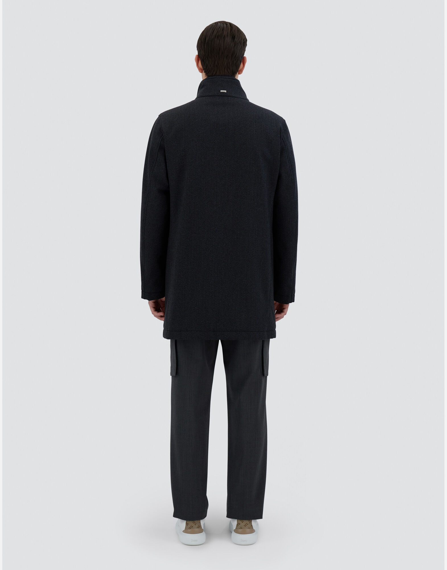 ABRIGO TRES CUARTOS DE TWEED DE LANA en Gris de Hombre Herno