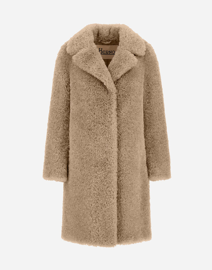 Herno COAT IN CURLY ALTERNATIVE FUR Chantilly GC000503D124211985