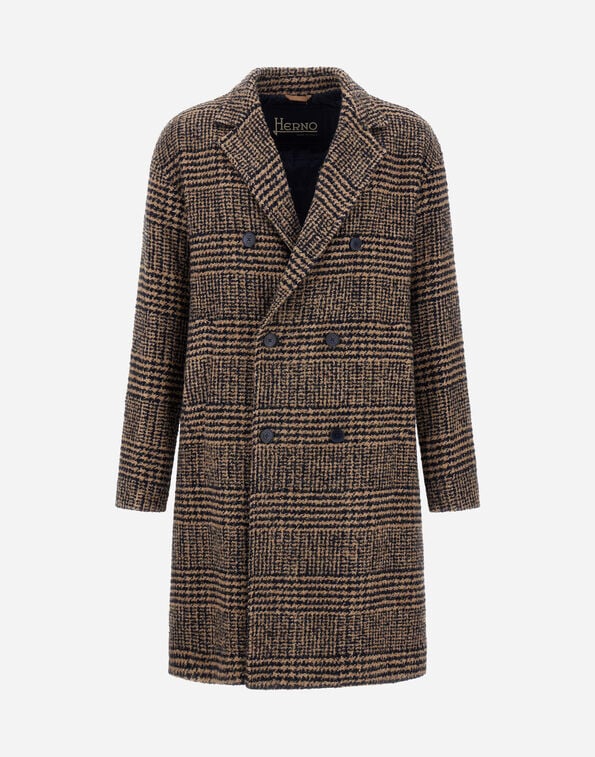COAT IN PRINCE OF WALES Herno Herno COAT IN PRINCE OF WALES Blue/Camel CA000218U33465R2192