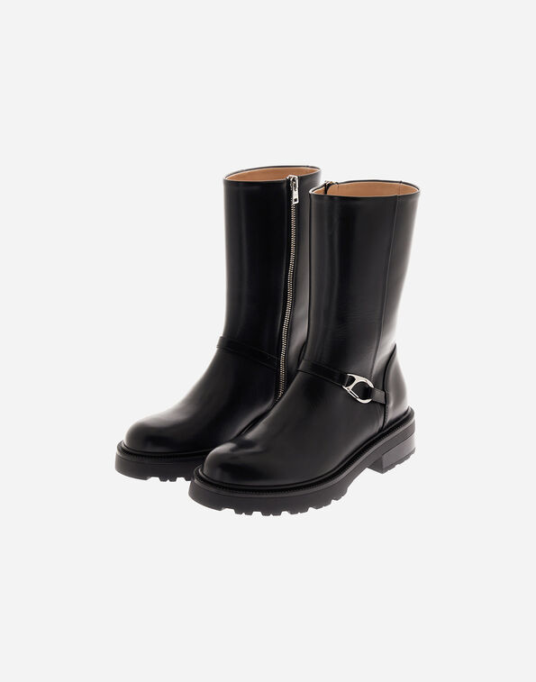 Herno SMOOTH LEATHER ANKLE BOOTS Black SH000055D181579300