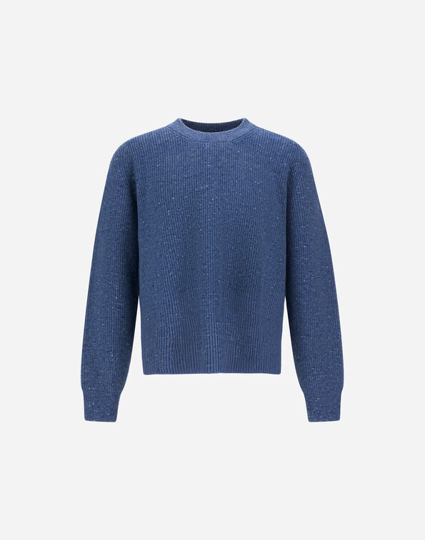 Herno CASHMERE AND WOOL FISHERMAN'S RIB SWEATER Light Blue MG000214U703689097