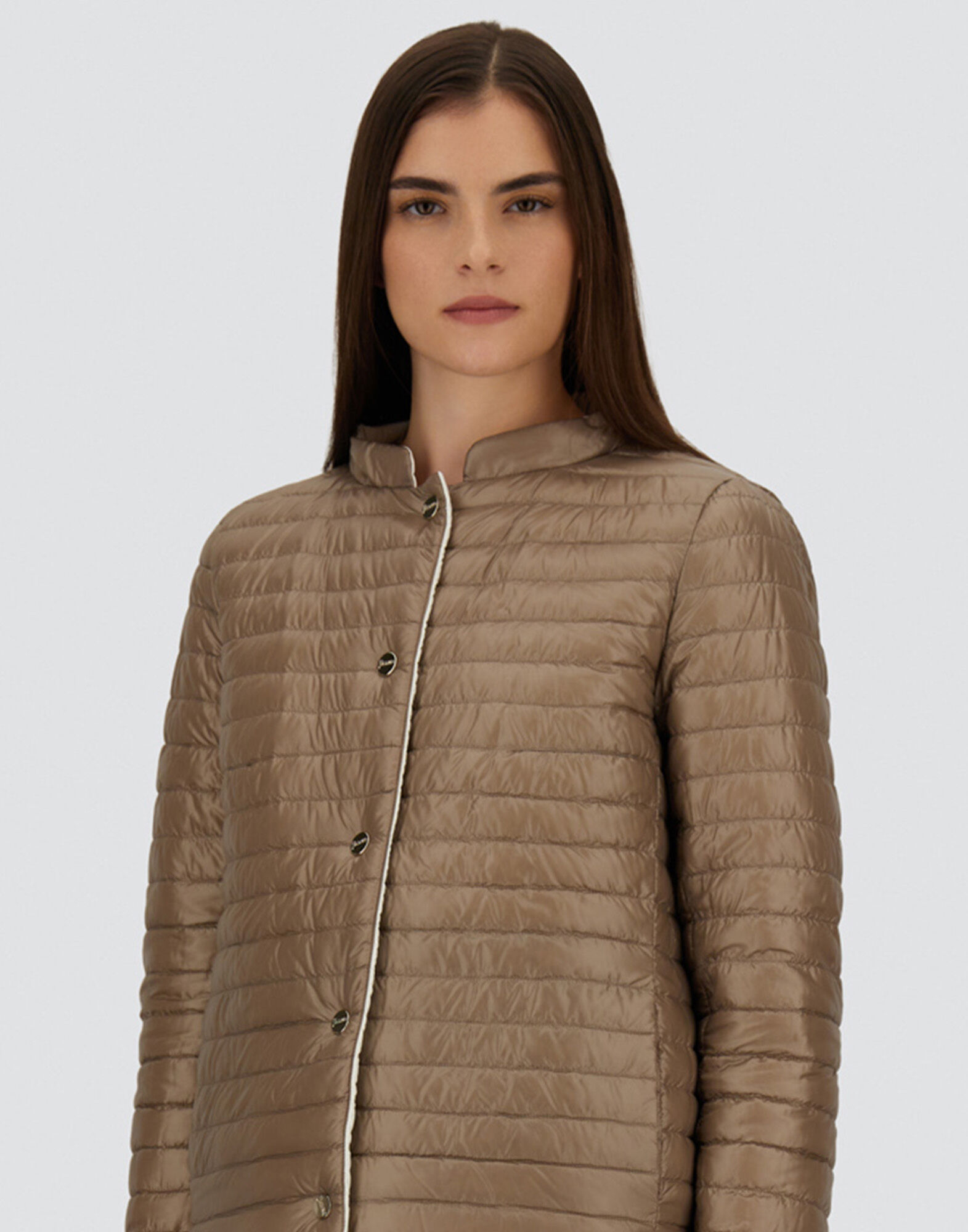 REVERSIBLE JACKET IN ECOAGE AND NYLON ULTRALIGHT in White/Camel