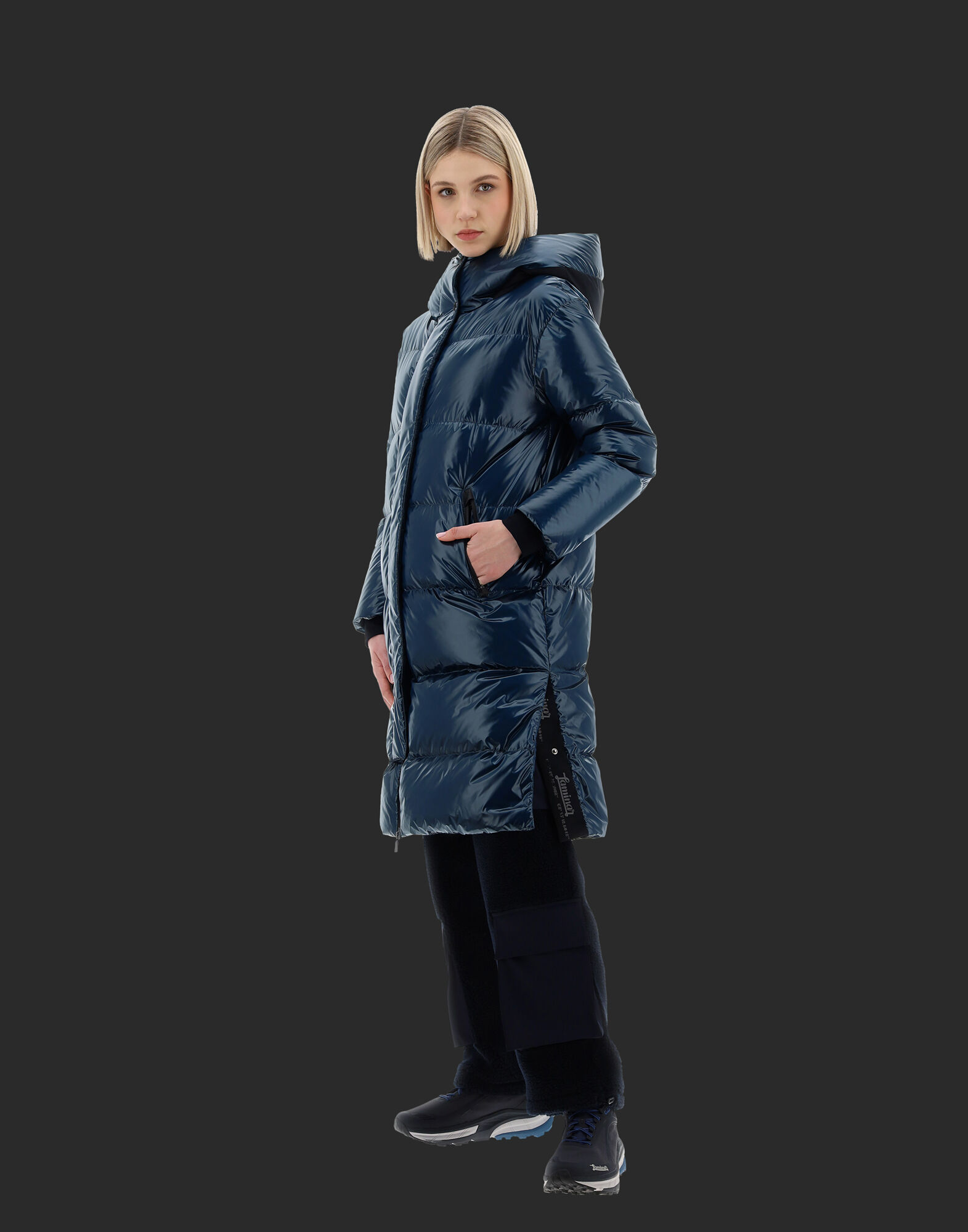 Glazed nylon best sale puffer coat