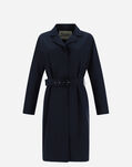 Herno NEW TECHNO SHANTUNG OVERCOAT Blue CA0336D120139208