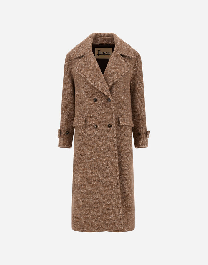 Herno BABY ALPACA AND WOOL-BLEND COAT Light Camel CA000637D335492113