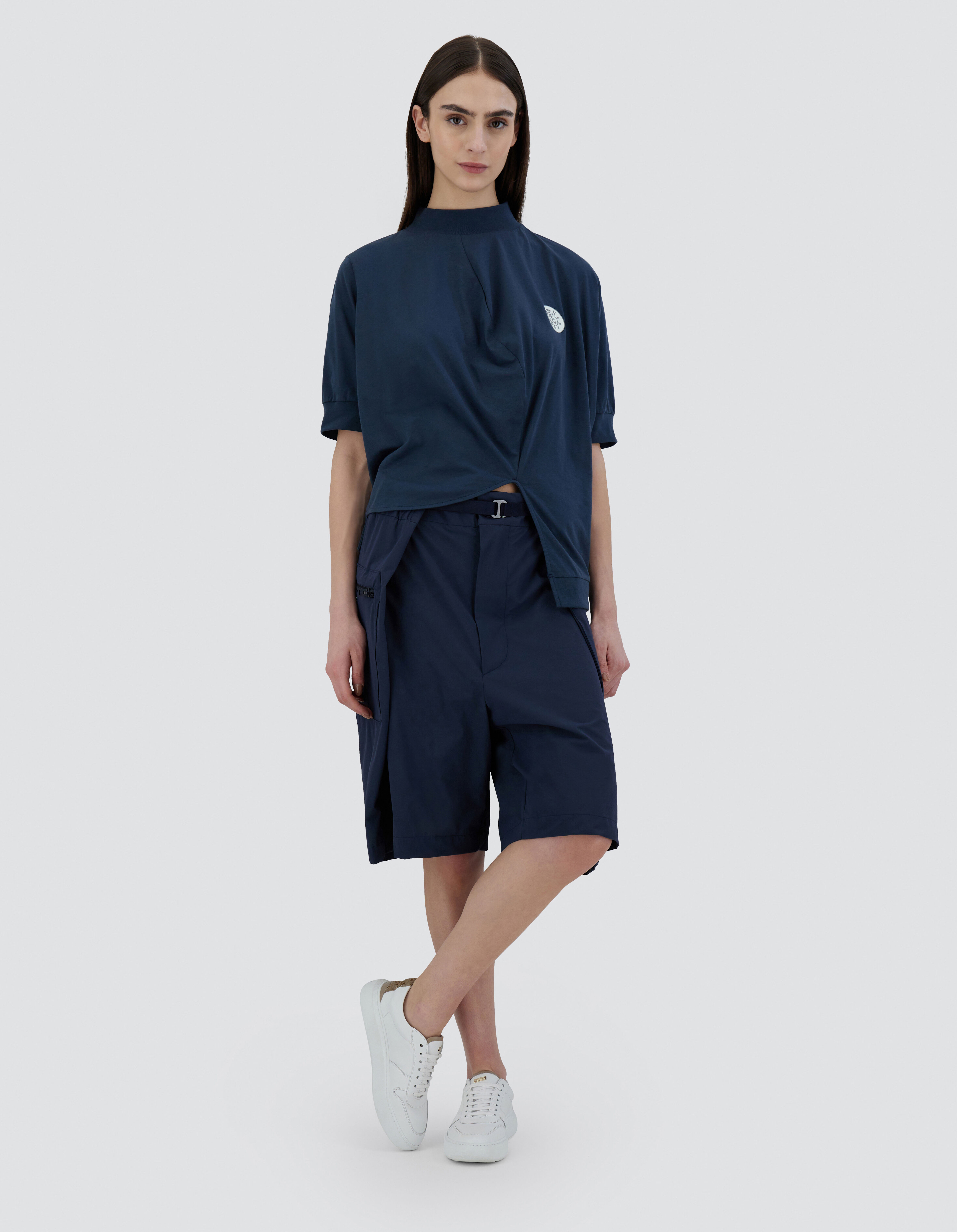 MAGLIA GLOBE IN ECO JERSEY in Blu Herno