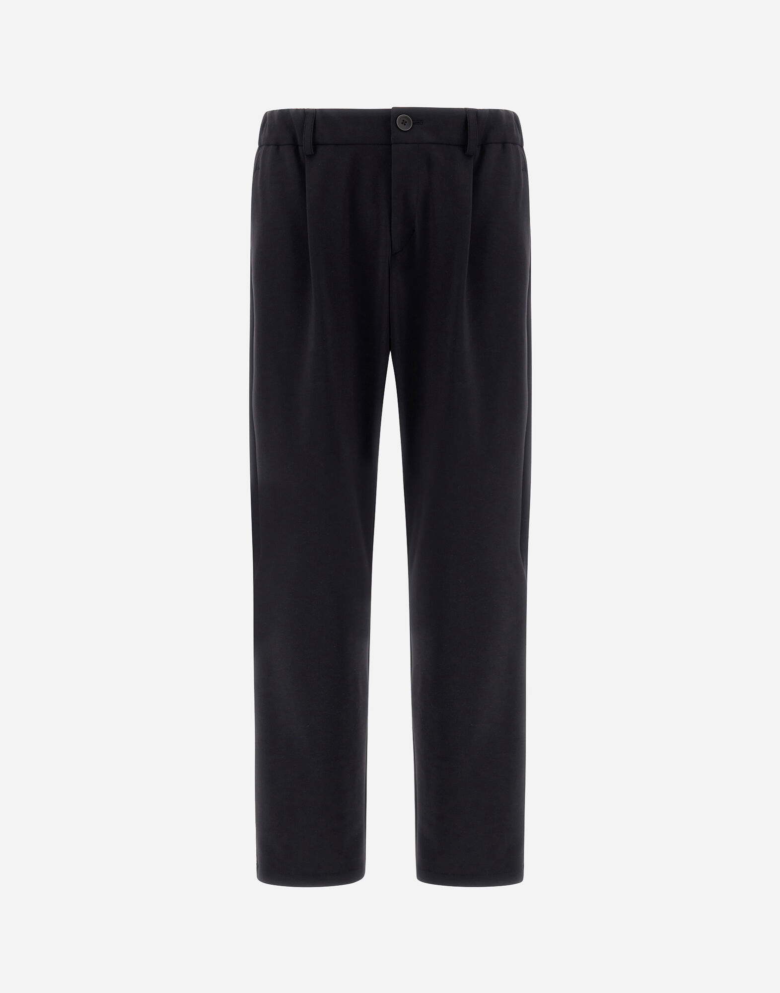 PANTALON EN TISSU EFFET NEOPRENE LEGER NON DELAVE en Noir pour homme Herno