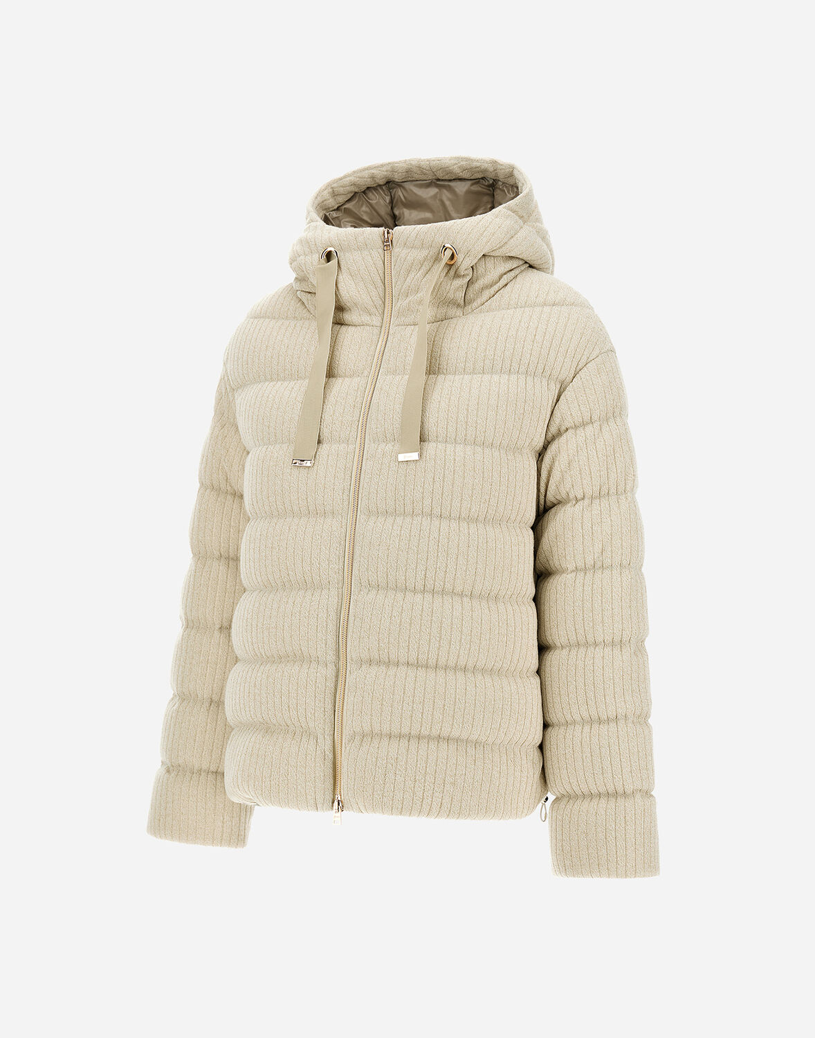 Herno Jacket In Shiny Ribbed Knit In Chantilly