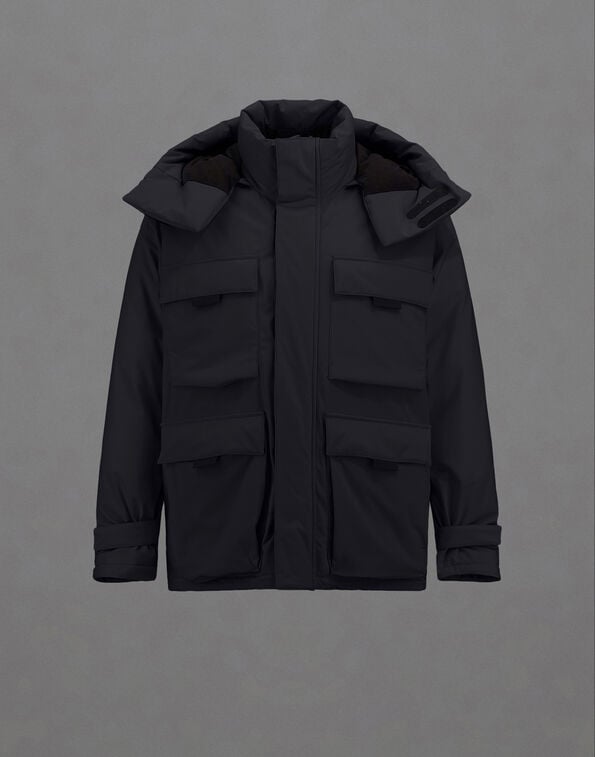 Herno LAMINAR SHORT PARKA IN STRETCH DOWN Black PI00395UL128989300