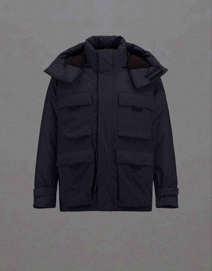 Herno LAMINAR SHORT PARKA IN STRETCH DOWN Black PI00395UL128989300