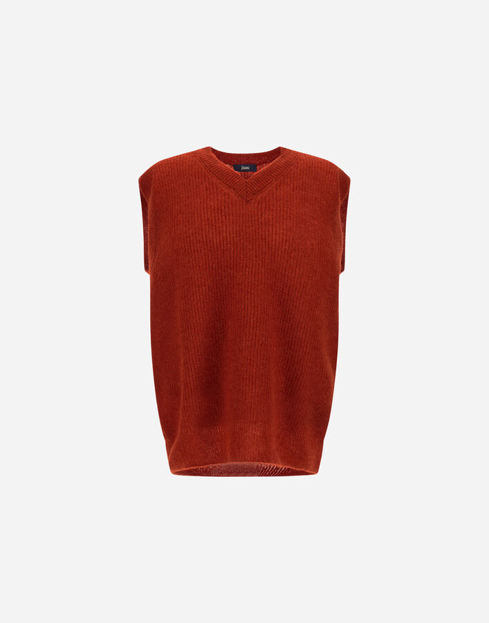 Herno VEST IN COB STITCH ALPACA WOOL Orange MV000008U703125510