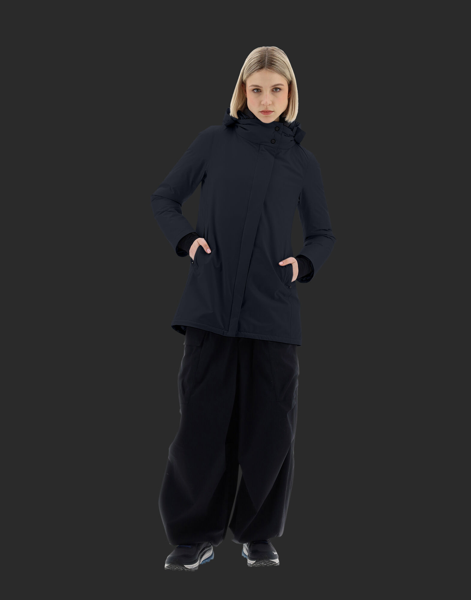 LAMINAR COAT IN GORE TEX in Dark Blue for Women Herno