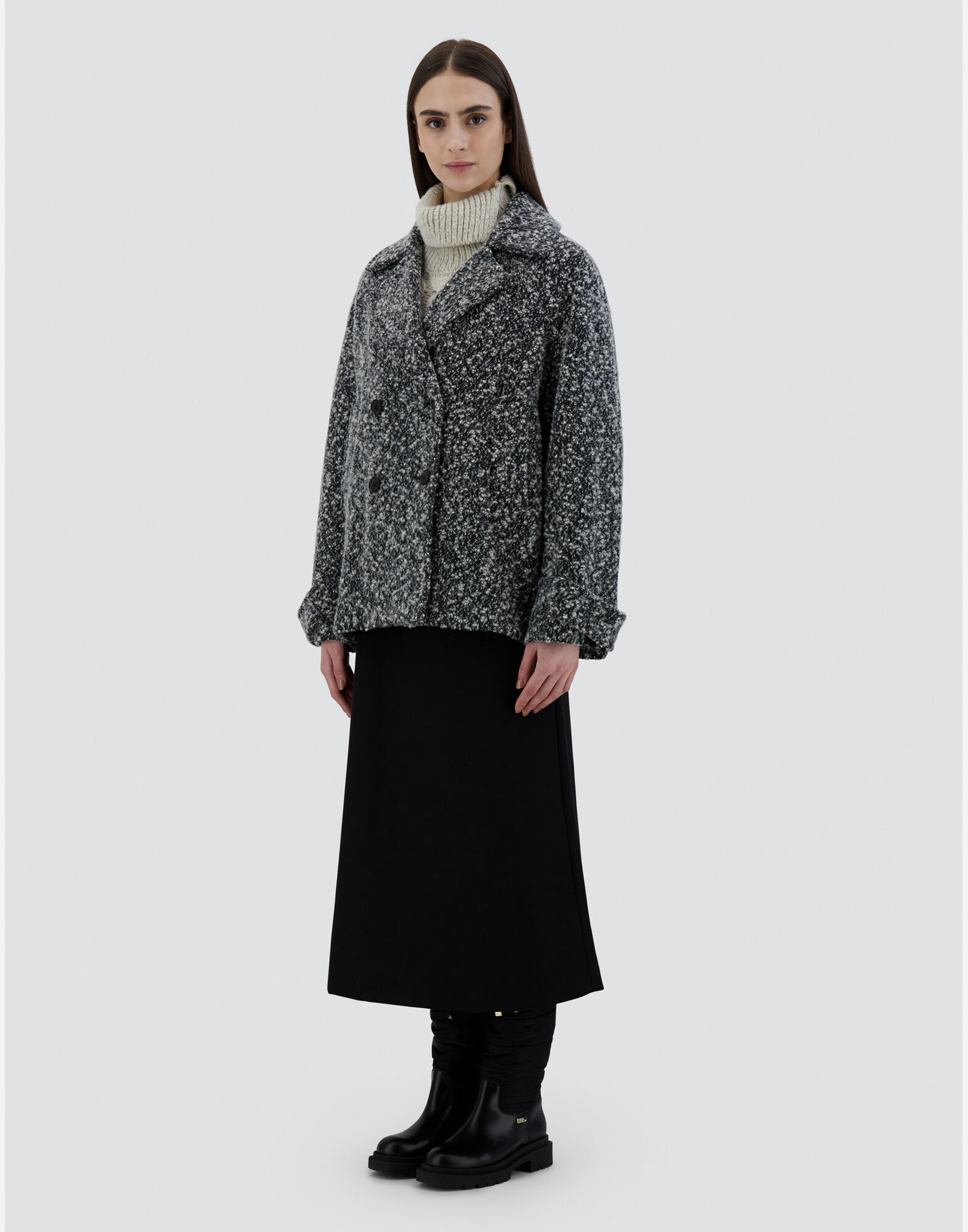 Boucle wool coat shop