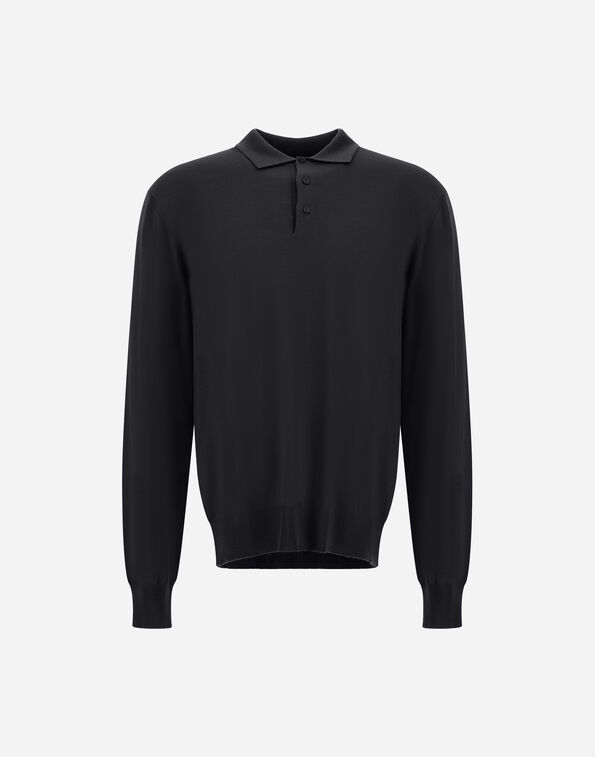 Herno MERINO WOOL POLO SHIRT Black MPL00021U703719300