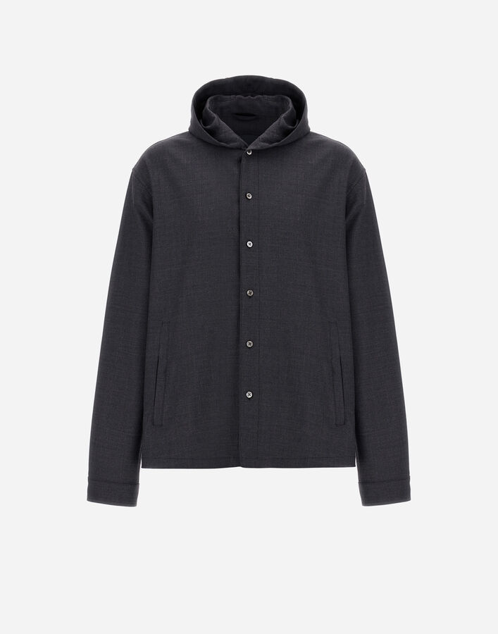 Herno SHACKET IN FLUID WOOL Navy Blue GI000569U334539200