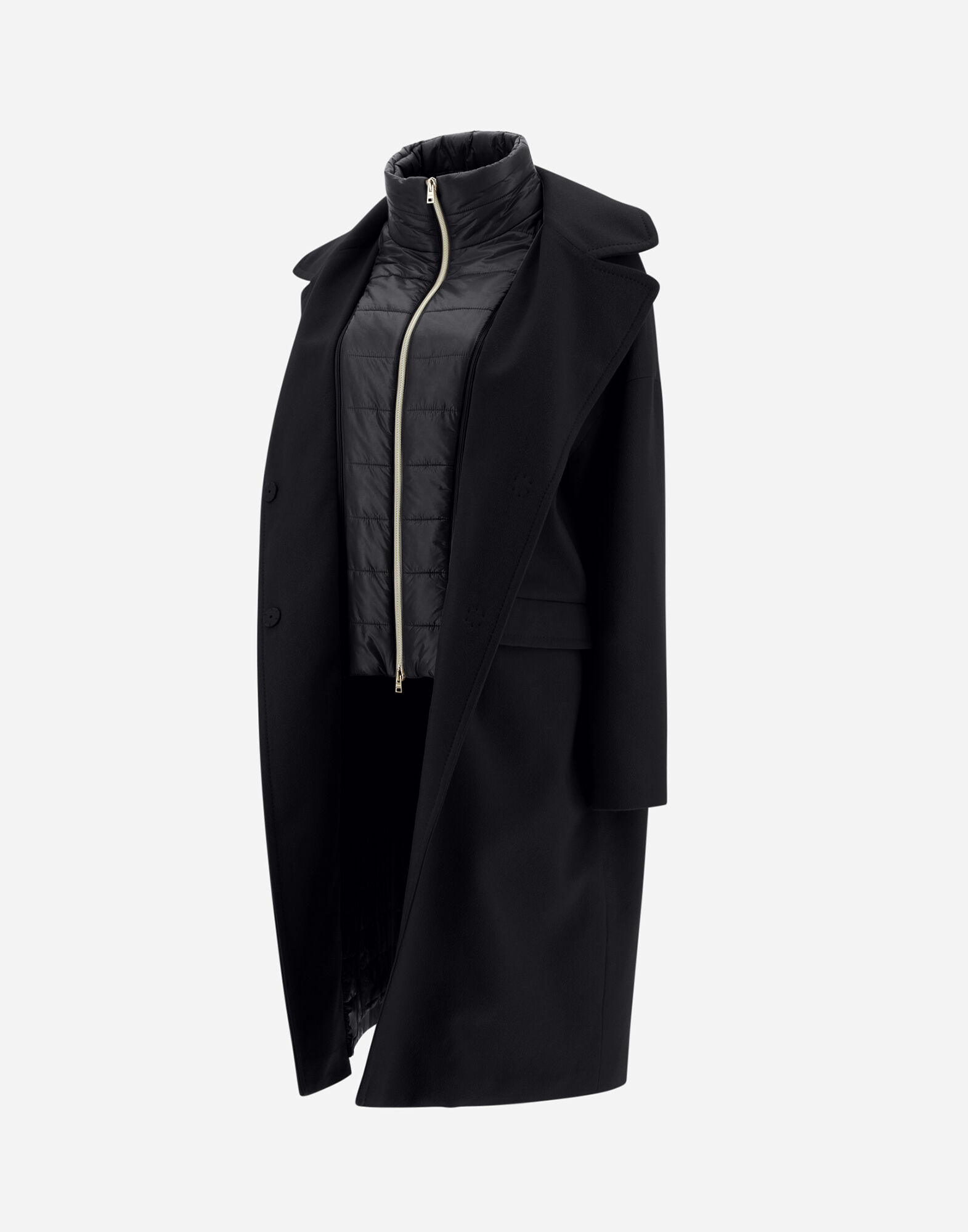 レディース カシミア＆ NYLON ULTRALIGHT コート ブラック | Herno® (ヘルノ)
