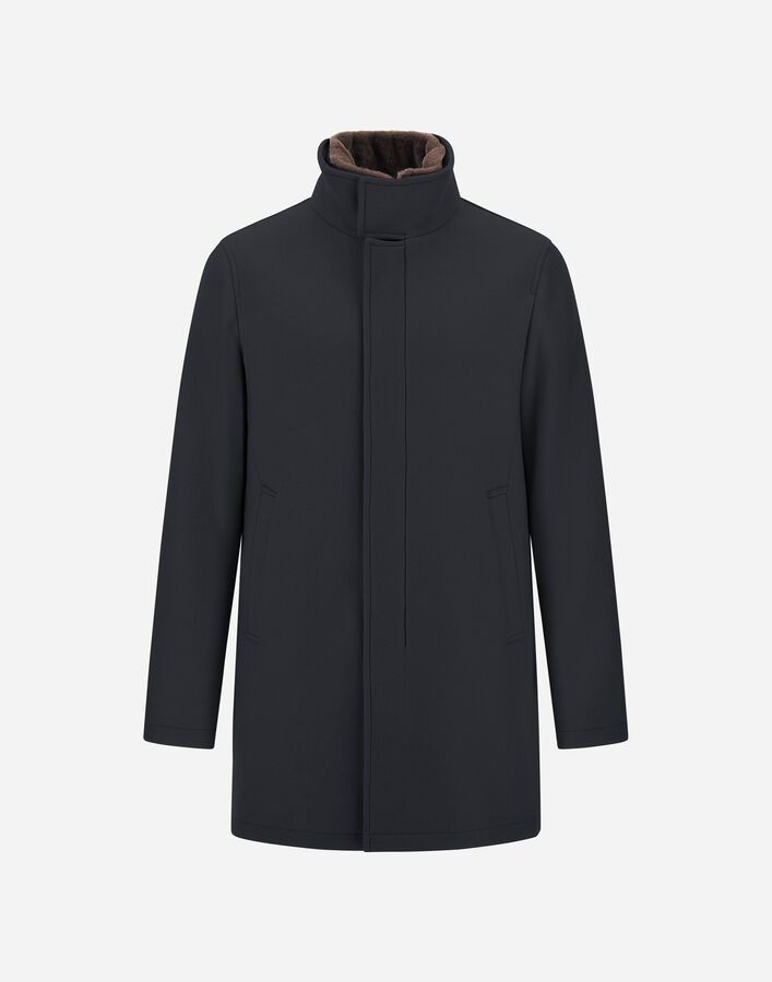 Herno COAT IN ECOWOOL AND LIGHT FAUX FUR Navy Blue CA000214U333449200