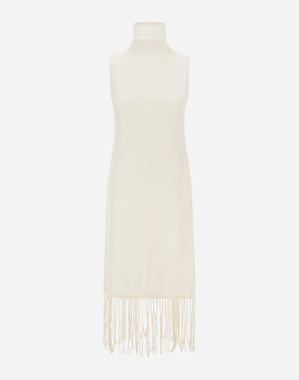 Herno WOOL AND CASHMERE STOCKING-STITCH DRESS Milk White MAB00011D703821010