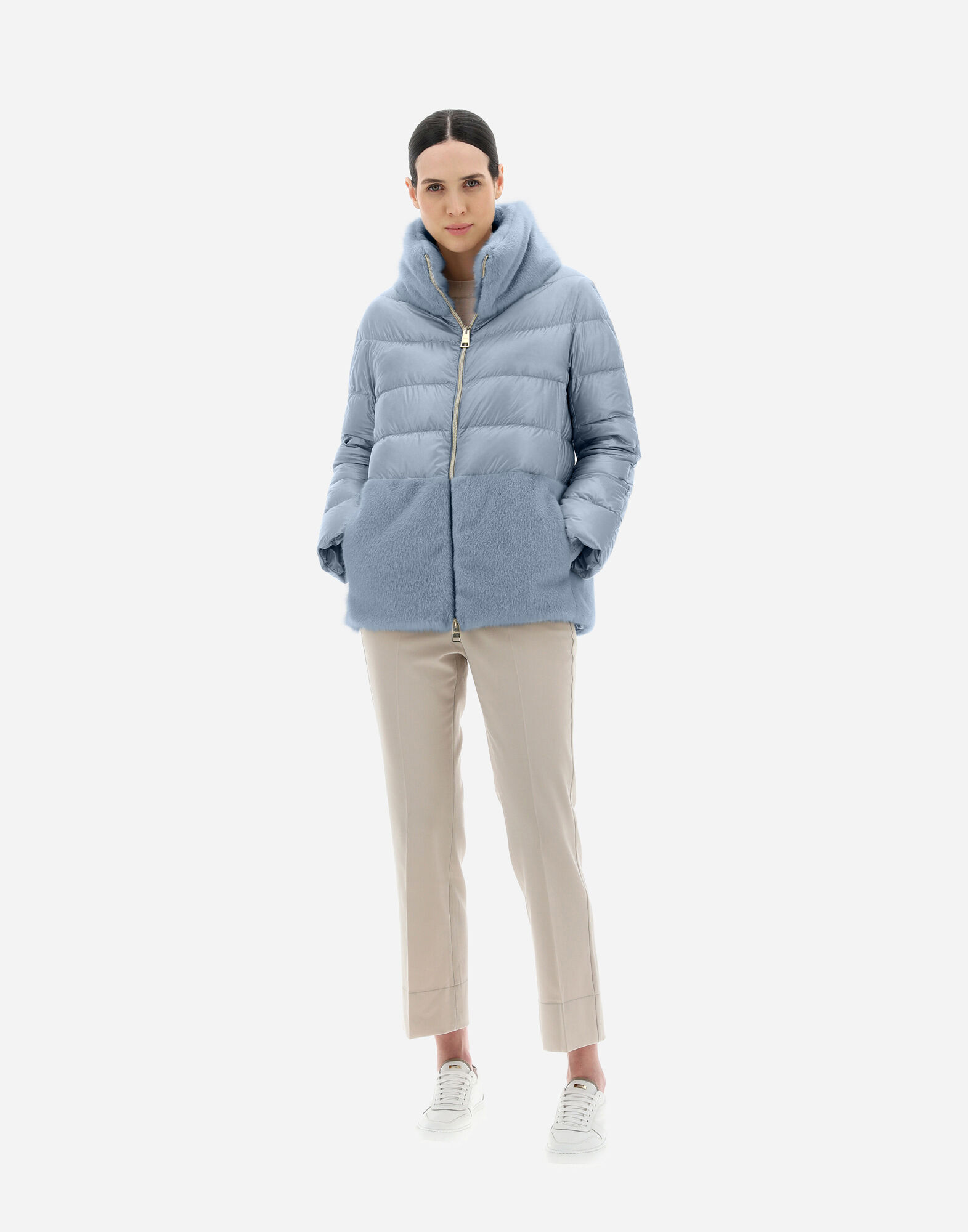 NYLON ULTRALIGHT LADY CAPE en Light Blue pour femme Herno