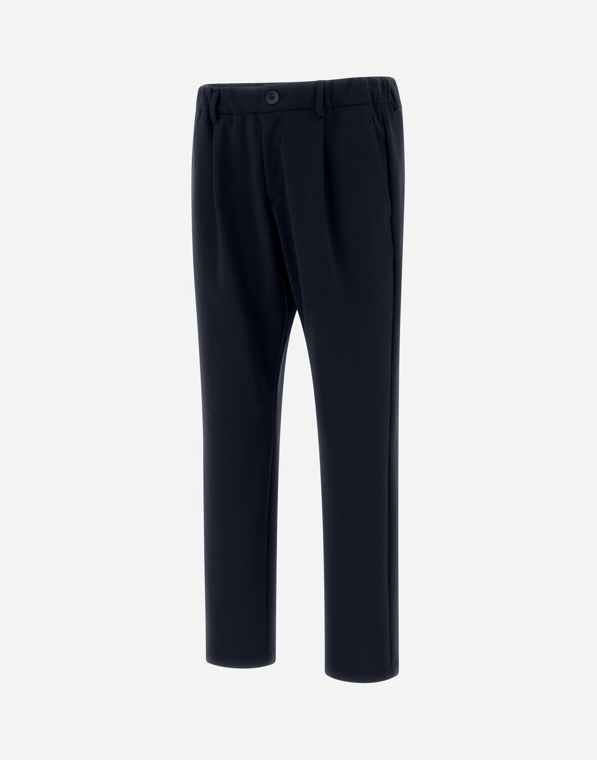 Herno Resort Trousers In Melange Suede Effect In Navy Blue