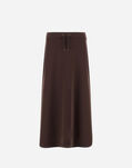 Herno MATTE CREPE SATIN SKIRT Dark Chocolate GN000093D127558800