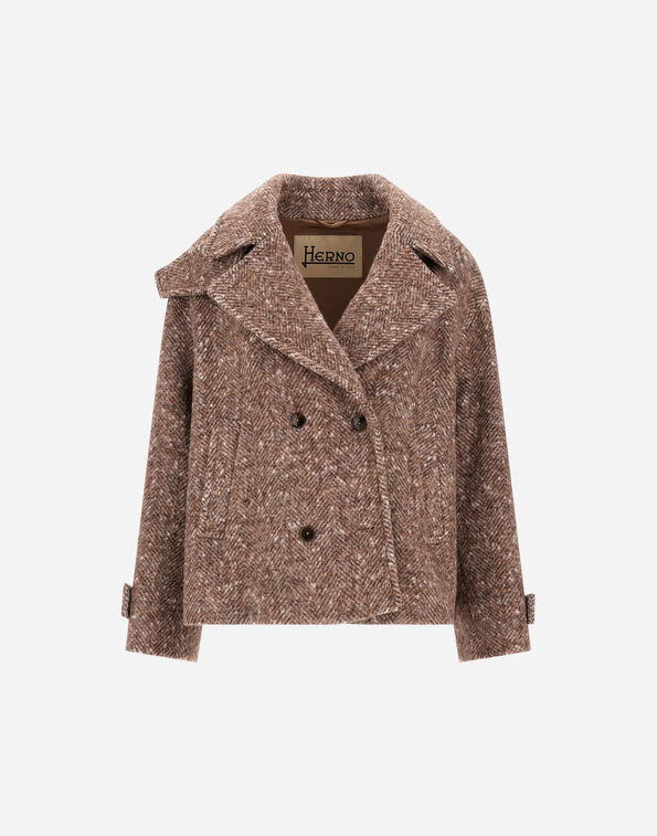 Herno BABY ALPACA AND WOOL-BLEND PEACOAT Dark Chocolate GC000616D335498810
